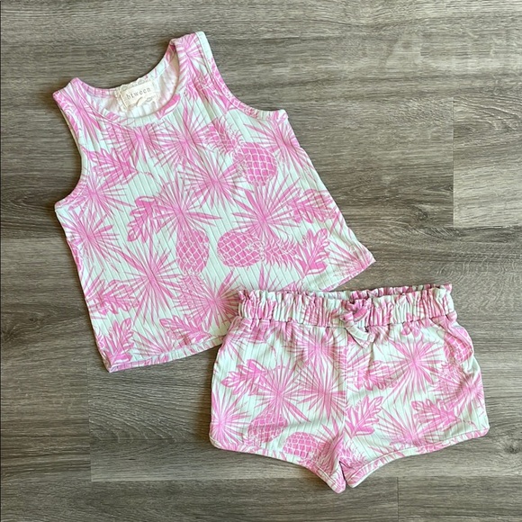 Btween tropical print little girls matching set - Picture 1 of 3